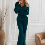 Zipper Hooded Sports Suit