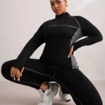 Plus-Size Color Block Activewear Set