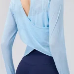 Backless Loose Yoga T-Shirt – Breathable Long Sleeve Active Top