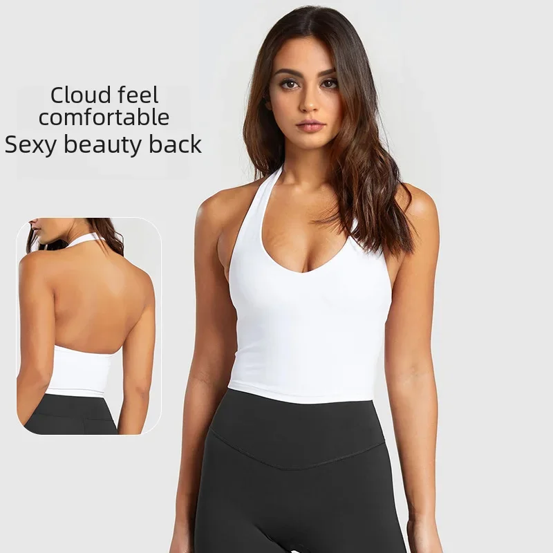 kf-S3fabebe0cd59493eb1169f32bb077b79Q Halter Neck High-Strength Anti-Sagging Sports Bra - Image 1